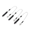 Natural Obsidian Pointed Dowsing Pendulums, with Eco-Friendly Brass Findings, Platinum, Cadmium Free & Lead Free, Bullet, 31.35cm