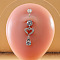 316L Surgical Stainless Steel Micro Pave Clear Cubic Zirconia Belly Rings, Stainless Steel Color, Heart, Bar Length: 3/8