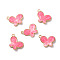 Light Gold Plated Alloy Pendants, with Enamel, Butterfly, Camellia, 12x17x2mm, Hole: 1.2mm