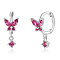 S925 Silver Butterfly Ear Cuffs with Multicolor Zirconia, Elegant Earrings