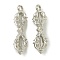 Alloy Pendants, Cadmium Free & Lead Free, Dorje, Platinum, 31x10x8.5mm, Hole: 2.5mm