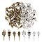 80Pcs 4 Style Tibetan Style Alloy Pendants, Skull, Antique Bronze & Antique Silver, 36.5~41.5x10.5~14x6~11mm, Hole: 2.5~5mm, 20pcs/style