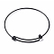 Adjustable 304 Stainless Steel Bangles Making, Black, Inner Diameter: 2-5/8~2-3/4 inch(6.65~6.9cm)