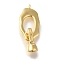 Brass Fold Over Clasps, Cadmium Free & Nickel Free & Lead Free, Oval, Real 18K Gold Plated, 29mm