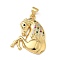Brass Micro Pave Cubic Zirconia Pendants, Rack Plating, Animal, Lead Free & Cadmium Free, Long-Lasting Plated, Real 18K Gold Plated, Horse, 26x22.5x3.5mm, Hole: 4.5x3mm