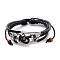 Adjustable Casual Unisex Zinc Alloy and Braided Leather Multi-strand Bracelets, Black, 300mm