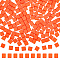 240Pcs 2-Hole Baking Paint Opaque Colours Glass Seed Beads, Rectangle, Orange Red, 5x4.5~5.5x2~2.5mm, Hole: 0.5~0.8mm