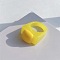 Square Resin Finger Rings, Yellow, Inner Diameter: 17mm