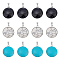 12Pcs 3 Colors Synthetic Turquoise Pendants, Half Round/Dome Charm, with Stainless Steel Color Tone 304 Stainless Steel Settings, Dyed, Mixed Color, 31x26x7mm, Hole: 8x3mm, 4pcs/color