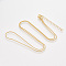 Brass Round Snake Chain Necklace Making, with Lobster Claw Clasps, Golden, 24.4 inch(62.2cm), 1.2mm