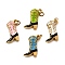 304 Stainless Steel Enamel Pendants, Boot Charms, Ion Plating(IP), Real 18K Gold Plated, with Jump Ring, Mixed Color, 19x16.5x5.5mm, Hole: 3.2mm