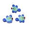 Handmade Lampwork Pendants, Fish, Royal Blue, 34~36x33~36x9.5~11mm, Hole: 2~3mm