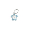 925 Sterling Silver Enamel Flower Charms, with Jump Rings, Silver Color Plated, Light Sky Blue, 10x8x1.5mm, Hole: 4.5mm