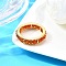 Original Design 925 Sterling Silver Finger Rings, with Natural Carnelian, Real 18K Gold Plated, 5.5mm, Inner Diameter: 18mm