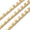 Handmade Brass Curb Chains, with Heart Charms, Soldered, Golden, Link: 2x1.5x0.3mm