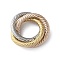 304 Stainless Steel Linking Rings, Triple Circles, Mixed Color, 17x5mm, Inner Diameter: 10.5mm