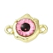 Alloy Connector Charms, Eye, with Resin and Printing,  Lead Free & Cadmium Free & Nickel Free, Rack Plating, Golden, 17.5x12.5x5mm, Hole: 1.8mm