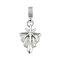 Brass Micro Pave Clear Cubic Zirconia Star European Dangle Charms, Large Hole Pendants, Cadmium Free & Lead Free, Platinum, 47.5mm, Hole: 7.5x4.5mm