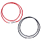 2Pcs 2 Colors Polyester Waxed Cords Necklace Making, with 304 Stainless Steel Bayonet Clasps, Stainless Steel Color, Black & Red, Mixed Color, 46x0.2cm