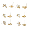 SUPERFINDINGS 24Pcs 3 Styles Rhinestone Earring Stud Finding Alloy Hypoallergenic Earrings, Earrings Posts with Loop with Crystal Rhinestones and Horizontal Loops for DIY Jewelry Making Findings