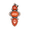 Retro Natural Red Jasper Pendants, Bees Pendants, with Red Copper Metal Finding, 47x24mm