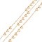 Ion Plating(IP) 304 Stainless Steel Satellite Chains, Cable Chains with Round Beads, Soldered, with Spool, Golden, Link: 1.5x1x0.2mm, Beads: 3mm, about 32.8 Feet(10m)/roll