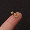 316L Surgical Stainless Steel Micro Pave Clear Cubic Zirconia Cartilage Earrings, Golden, Letter G, 6mm, Pin: 1.2mm
