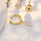Brass Micro Pave Clear Cubic Zirconia Hoop Earrings, Golden, Letter P, 24x7mm