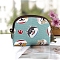 Cartoon Dog Printed Cloth Zipper Wallets, Coin Change Purse, Pale Turquoise, 100x110x20mm