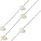 Shell Pearl Beads,Dyed with 304 Stainless Steel Chains, Soldered, with Spool, WhiteSmoke, 5mm