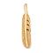 Ion Plating(IP) 304 Stainless Steel Big Pendants, Feather Charm, Golden, 70x13x5mm, Hole: 5x10mm