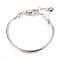 Brass European Style Bracelet Jewelry Making, with Lobster Claw Clasps and Iron End Chains, Cadmium Free & Lead Free, Platinum, 6-3/4 inch(170mm)x3mm