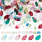 300Pcs 3 Style Glass Pendants, with Gold Sands, Mixed Shapes, Mixed Color, 10.5~28x10.5~17x3.5~7mm, Hole: 0.8~1.2mm, 100pcs/style