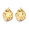 304 Stainless Steel Pendant Cabochon Settings, Ion Plating(IP), Nuggets, Real 18K Gold Plated, Tray: 10x7.5mm, 27x19x3.5mm, Hole: 1.4mm