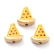 Rack Plating Brass Beads, with Enamel, Long-Lasting Plated, Lead Free & Cadmium Free & Nickel Free, Watermelon, Yellow, 12x11.5x5mm, Hole: 1.8mm