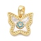 Brass Micro Pave Cubic Zirconia Pendents, Cadmium Free & Nickel Free & Lead Free, with Shell Charms, Real 18K Gold Plated, 12.5x13.5x2.5mm, Hole: 5mm