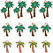 48Pcs 3 Styles Alloy Enamel Pendants, Coconut Tree, Light Gold, Green, 18~26.5x13~22x1.8~2.5mm, Hole: 1.2~1.6mm, 16pcs/style