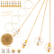 DIY Pendant Decoration Making Kits, Including Brass Beads, Porcelain Beads, Non-Magnetic Synthetic Hematite Beads, Iron Cable Chains & Pins, Golden, 30x0.8mm, Hole: 0.6mm, 4pcs
