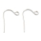 Tarnish Resistant 316 Surgical Stainless Steel Earring Hooks, Ear Wire, with Horizontal Loop, Stainless Steel Color, 21mm, 21 Gauge(0.7mm), Hole:2mm