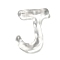 Transparent Resin Alphabet Pendants, Letter Charms, Letter.J, 41~45x33~52.5x8mm, Hole: 3.5mm