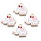 Alloy Enamel Pendants, Light Gold, Elephant, White, 15x18.5x2.5mm, Hole: 1.8mm