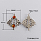 Alloy Enamel Chandelier Component Links, Cadmium Free & Lead Free, Rhombus, Antique Silver Metal Color, Chocolate, 35x29x3mm, Hole: 1.5mm