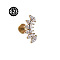 G23 Titanium with Clear Cubic Zirconia Internally Threaded Labrets, Moon, Golden, 8mm, Pin: 1.2mm