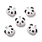 Opaque Resin Pendants, with Platinum Tone Iron Loops, Panda with Blush Face, White, 19x18x8mm, Hole: 2mm