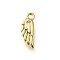 Brass Micro Pave Clear Cubic Zirconia Charms, Wing Charms, Cadmium Free & Lead Free, Long-Lasting Plated, Rack Plating, Golden, 11x4x1.5mm, Hole: 1mm