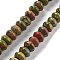 Natural Unakite Beads Strands, Saucer Beads, 8x5mm, Hole: 0.6mm, about 40pcs/strand, 7.76''(19.7cm)