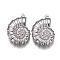 Tarnish Resistant 304 Stainless Steel Pendants, Conch, Stainless Steel Color, 21x15x4mm, Hole: 1mm