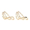 Brass Micro Pave Clear Cubic Zirconia Triangle Stud Earrings for Women, Light Gold, 18.5x28mm