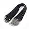 Waxed Cord Necklace Making, with Zinc Alloy Lobster Clasps, Platinum, Black, 17.8 inch~18 inch(45.5~46cm), 2mm