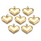 316 Surgical Stainless Steel Pendants, with Jump Rings, Heart, Real 14K Gold Plated, 14.5x19.5x3.5mm, Hole: 3mm, Jump Ring: 5x1mm, 3mm inner diameter